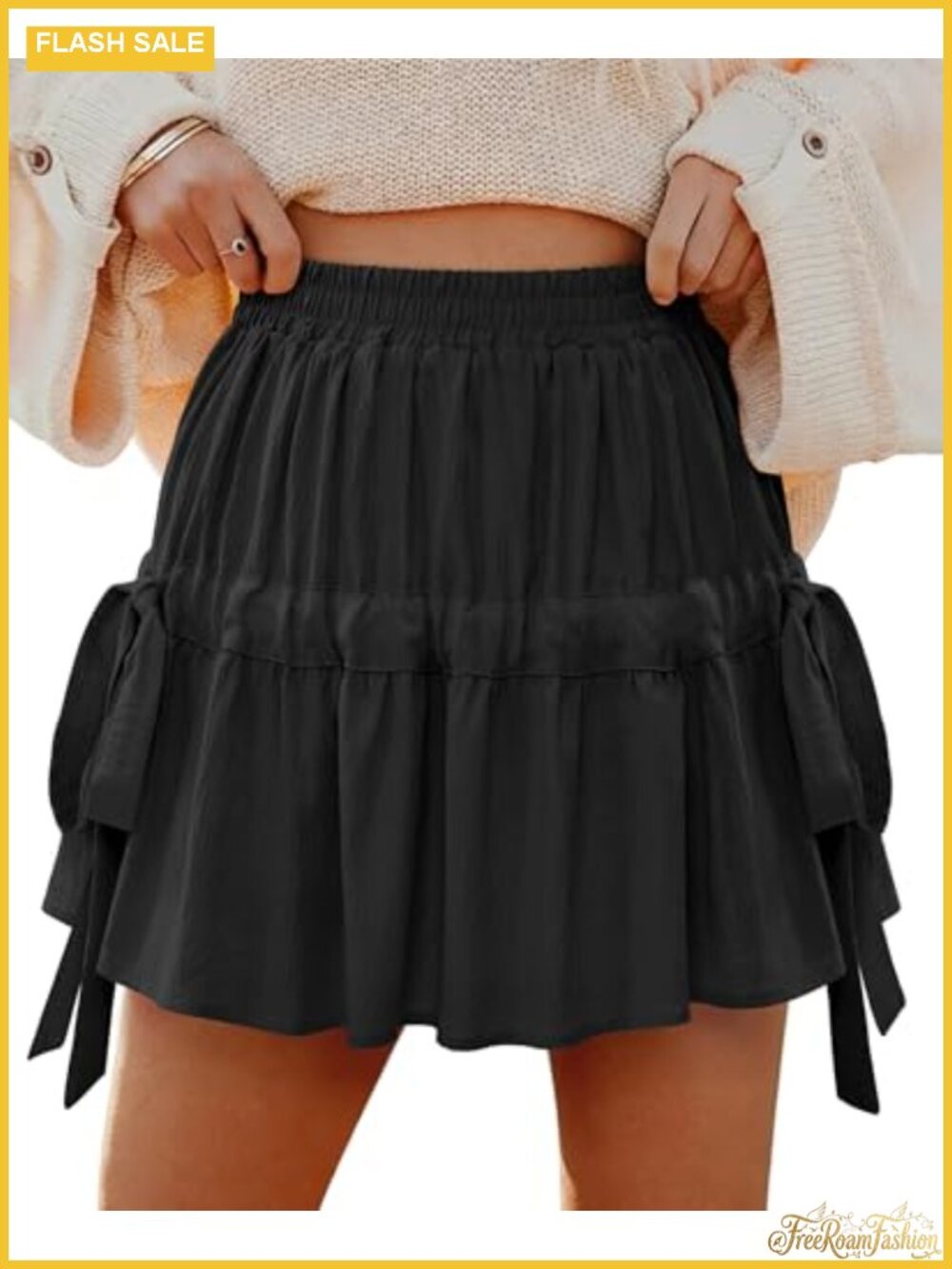 Uhiger Flowy Tiered Mini Skort High Waisted Ruffle Tennis Golf Summer